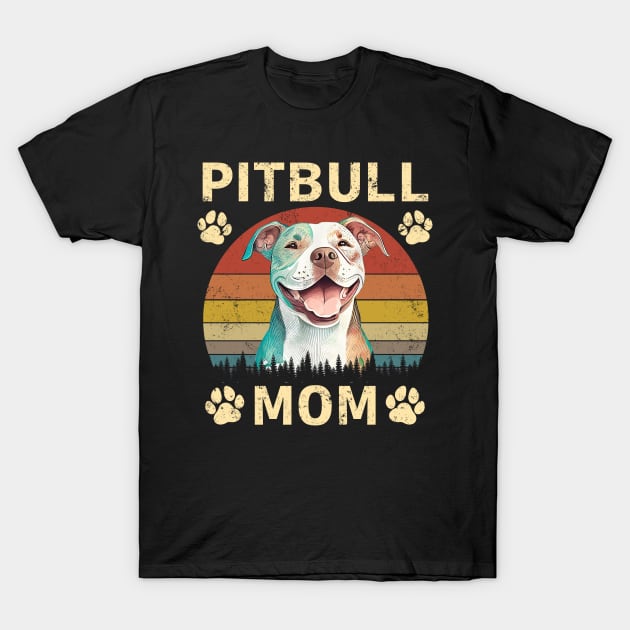 Pitbull Mom T-Shirt by Karin Wright